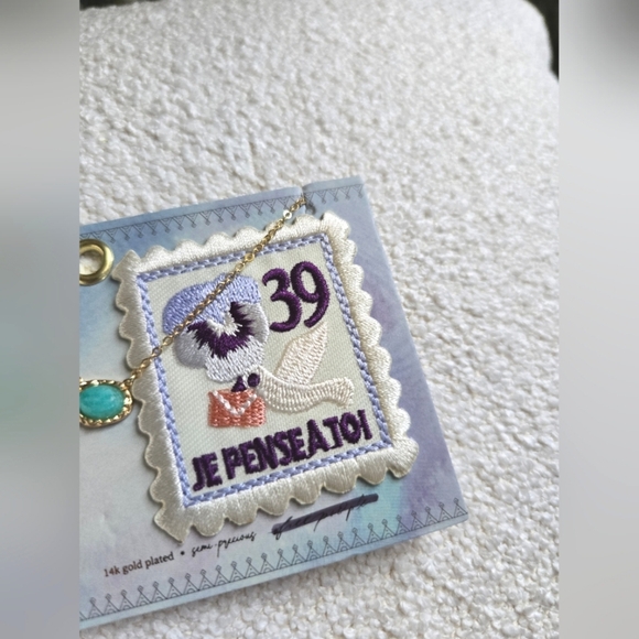 NEW!! Free People, Postcard Necklace/ Press On Patch Set, 14K Gold Plated- NWT! - Picture 5 of 7